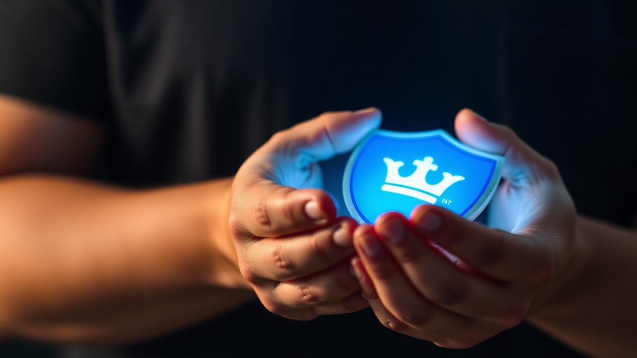Hands holding a protective shield representing safer play